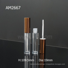 Simple Aluminum Round Tube Lipgloss Tube Containers With Brush